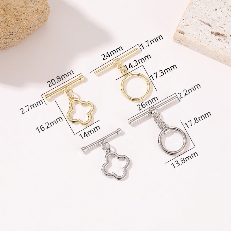 Connecteur de fermoirs OT 2 cercles floraux ronds 14K GF