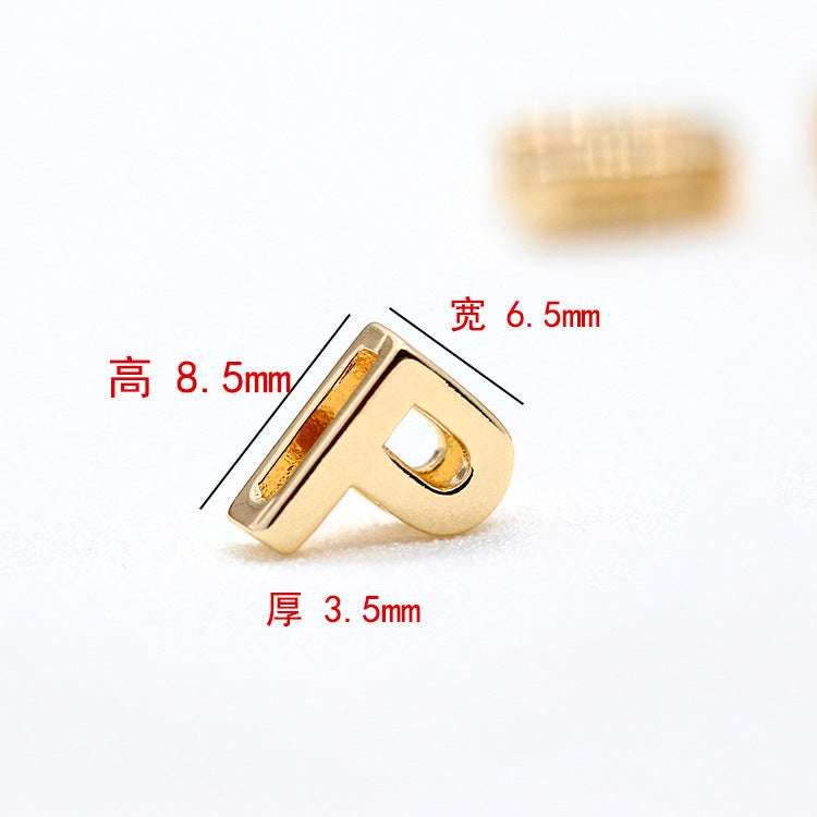 10 trous larges Alphabet plat perle ceinture charme 14K GF perles entretoise