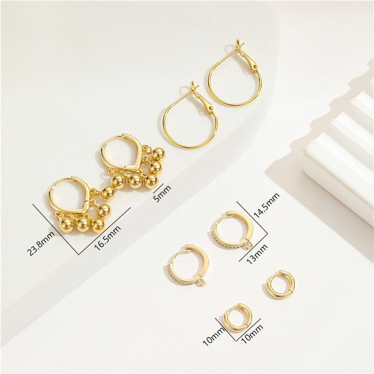 4 boucles d'oreilles créoles unies 14K GF