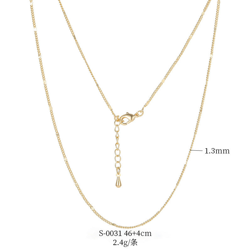 2 Cable Box Singapore Beaded Chain Necklace with Extender 14K GF Choker