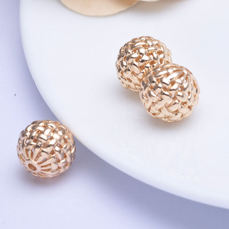20 perles rondes creuses 14K GF, breloque en cuivre, entretoise de perles