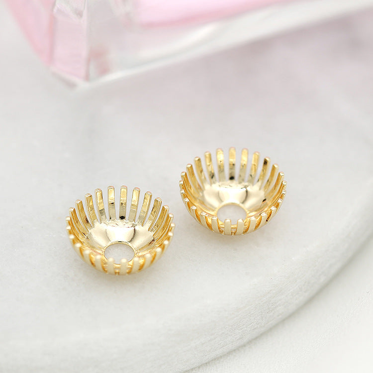 10 capuchons de perles florales, tasse 14K GF, entretoise de perles de charme