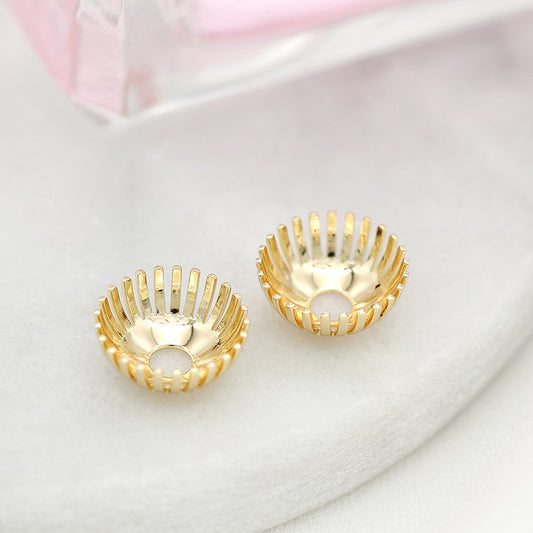 10 capuchons de perles florales, tasse 14K GF, entretoise de perles de charme
