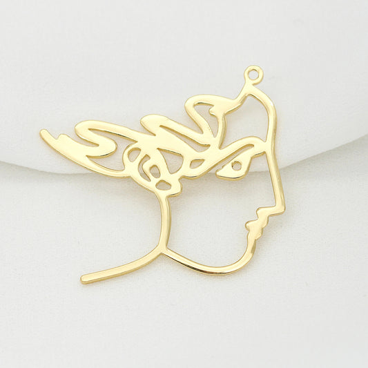 10 wunderschöne Mädchen-Kreis-Charm-Anhänger aus 14 Karat GF