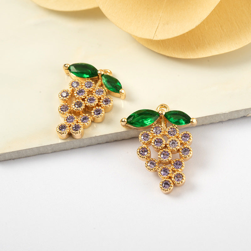20 pendentif à breloque raisin orné de strass 14K GF