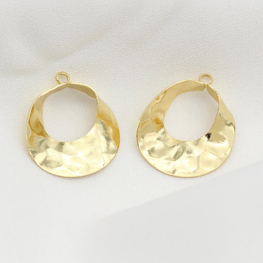 10 pendentif à breloque cercle martelé incurvé 14K GF