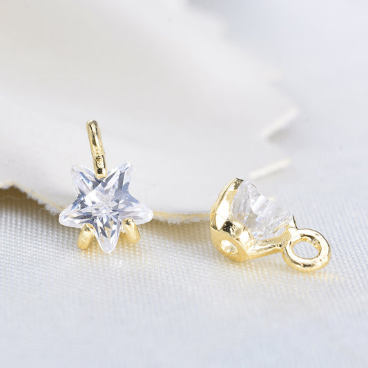 Pendentif à breloque 20 étoiles orné de strass 14K GF
