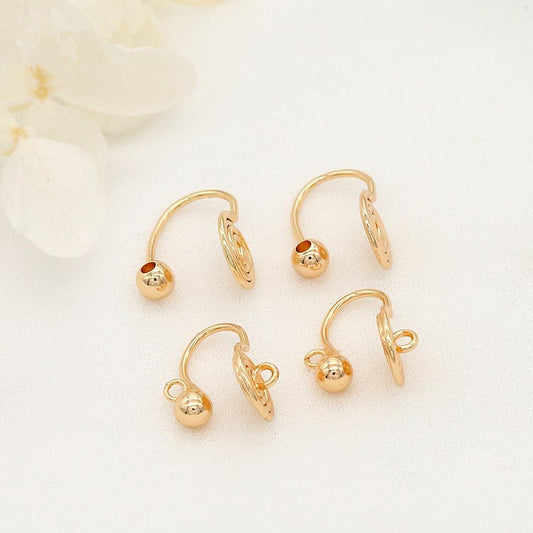 4 Spiral-Ohrclips ohne Piercing, 14-karätiges GF-Ohrring