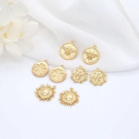 10 Bee Beauty Sun Floral Charm Anhänger 14K GF