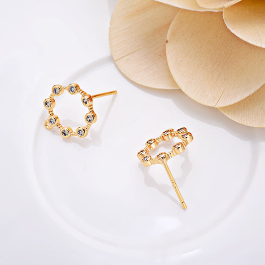 20 boucles d'oreilles rondes avec boucle 14K GF ornées de strass
