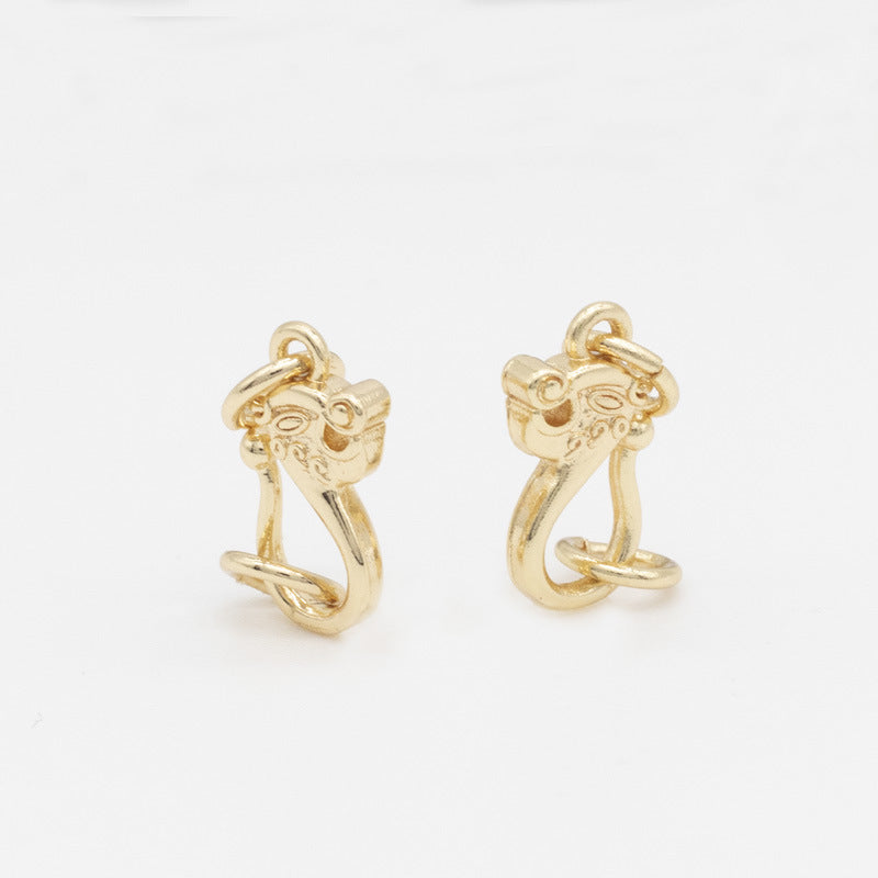 2 connecteurs de fermoirs à boucle à crochet Dragon S Clasp 14K GF