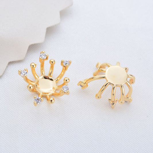 20 pendentif à breloque florale orné de strass 14K GF