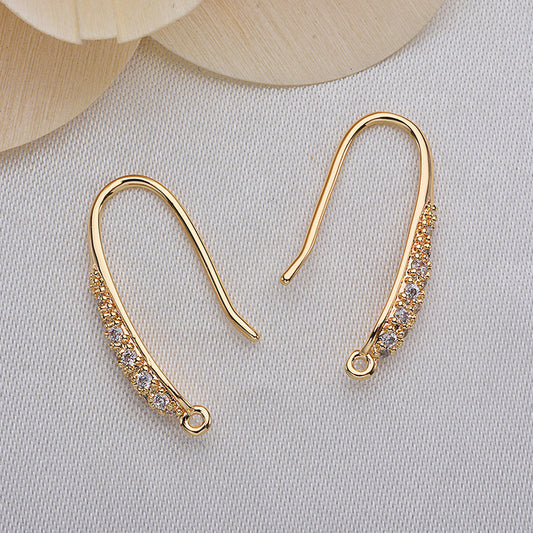 20 boucles d'oreilles à crochet avec boucle ornées de strass 14K GF