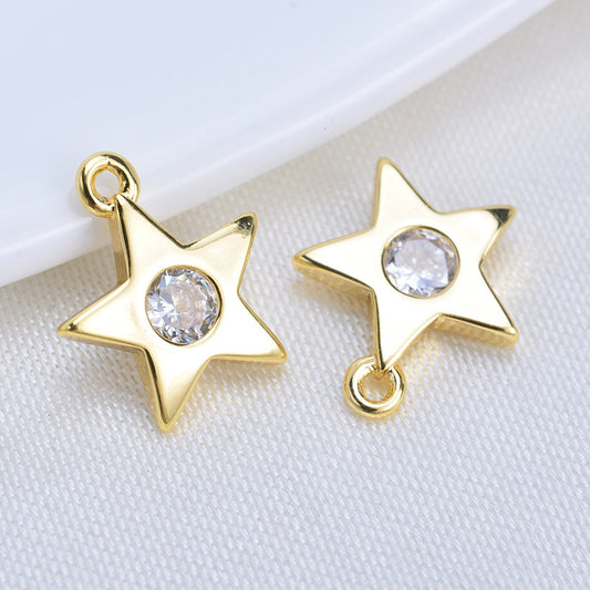 Pendentif à breloque 20 étoiles orné de strass 14K GF