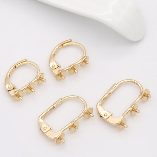 4 mehrfach geschlungene, schlichte, kreisförmige Creolen mit Schlaufe, 14-Karat-GF-Ohrring