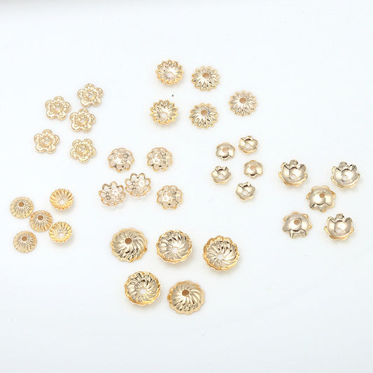 100 tasse de capuchon de perles florales 14K GF, entretoise de perles de charme