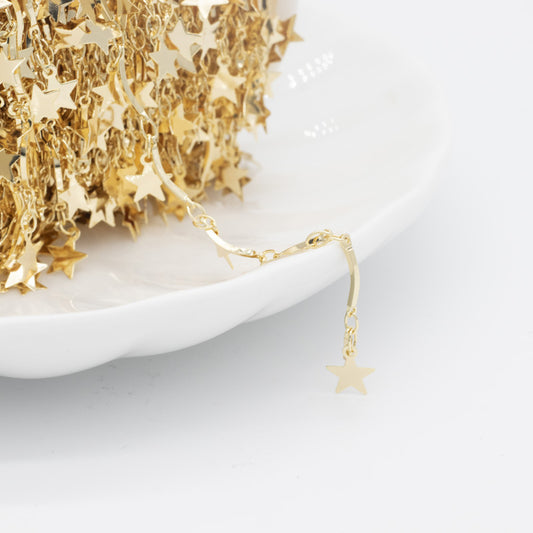 2 Meters Star Moon Link Charm Chain 14K GF