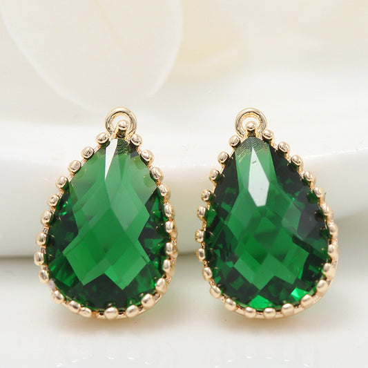 10 pendentif à breloque goutte d'eau strass embelli 14K GF