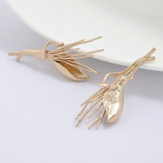 Pendentif à breloque florale 10 lys 14K GF