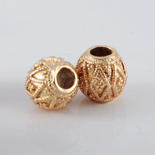 20 perles de tambour à gros trous 14K GF, entretoise de perles de charme