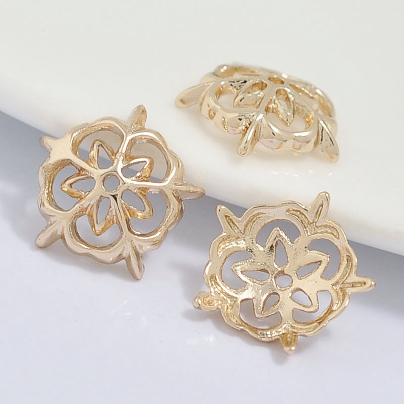 50 bonnets de perles florales, tasse 14K GF, breloques, entretoise de perles