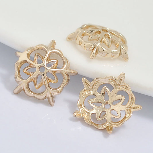 50 bonnets de perles florales, tasse 14K GF, breloques, entretoise de perles
