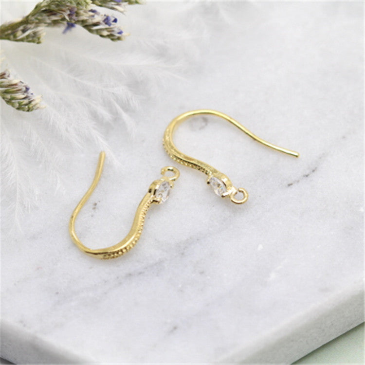 Boucles d'oreilles à 10 crochets ornées de strass 14K GF