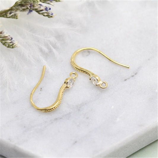 Boucles d'oreilles à 10 crochets ornées de strass 14K GF