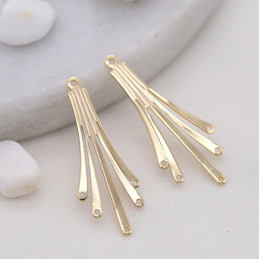 10 pendentifs à breloques florales à boucles multiples 14K GF