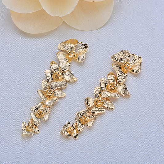 20 connecteurs de charme liés à cinq fleurs à double boucle 14K GF