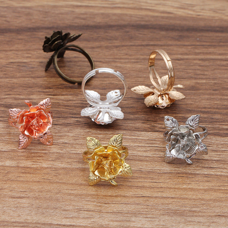 100 Filigree Floral Charm Openable Circle Ring 18KGP 6mm Round Nonporous Blank Base Gemstone Setting