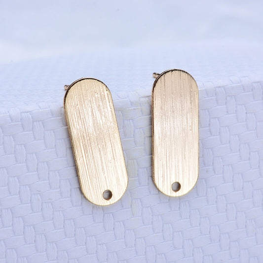 20 boucles d'oreilles oblongues givrées avec trou 14K GF Earing