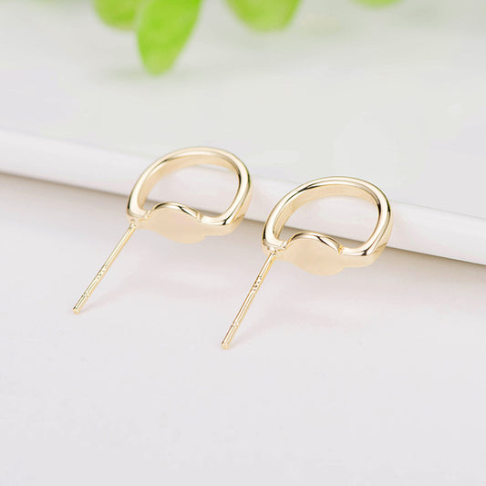 Boucles d'oreilles à 4 cercles ronds avec coussinets, 14 carats GF