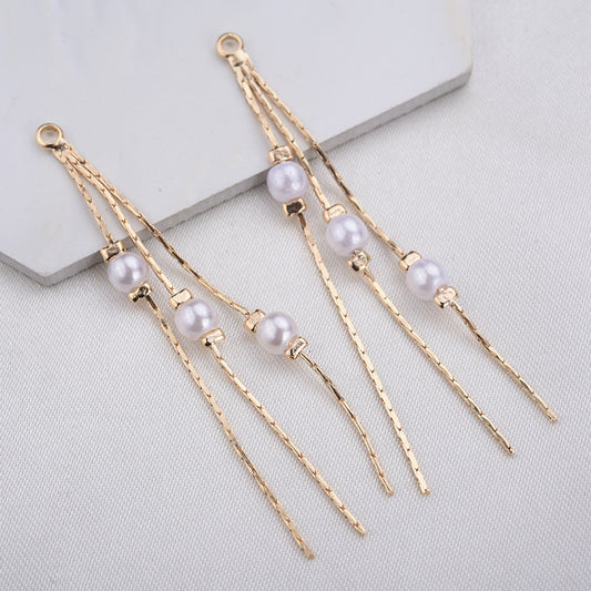 10 pendentif à breloque pompon chaîne serpent orné de perles 14K GF