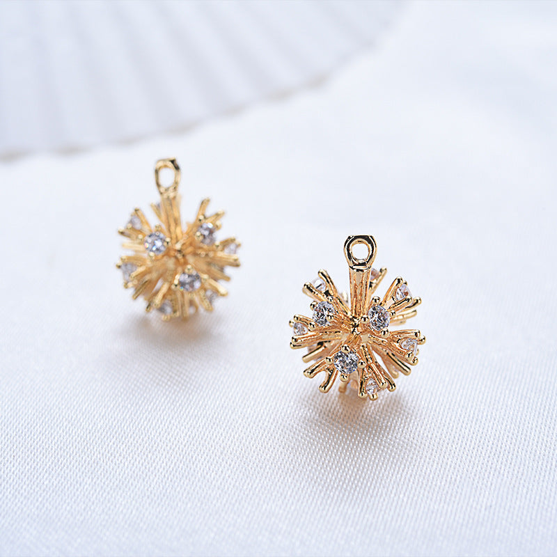 20 pendentif à breloque boule florale strass embelli 14K GF