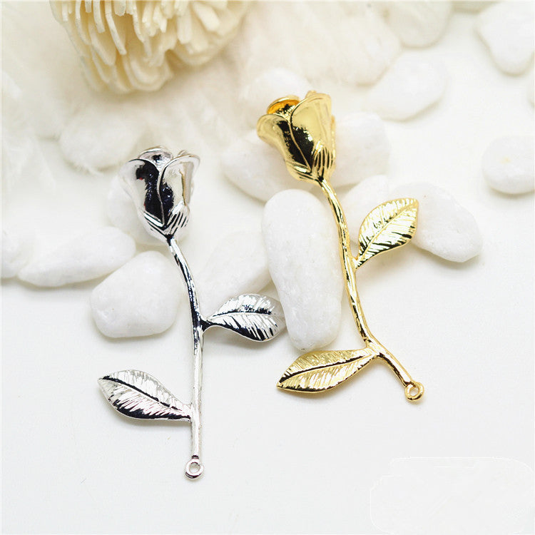 Pendentif à breloque florale 10 roses 14K GF