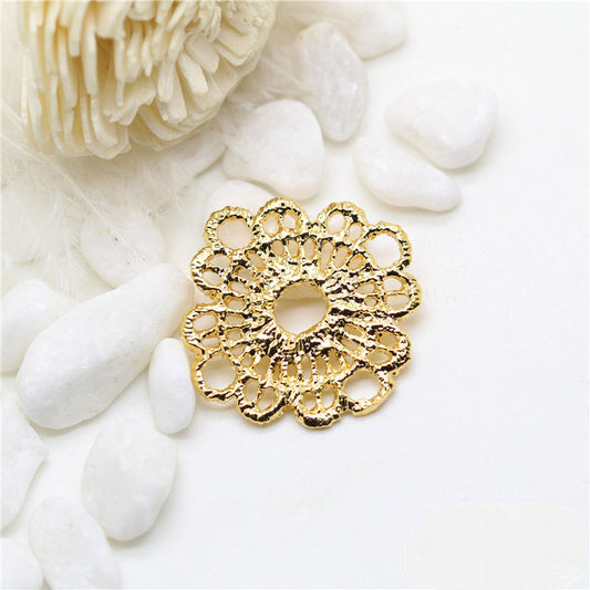 50 bonnets de perles florales, tasse 14K GF, breloques, entretoise de perles