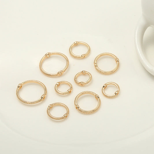 Cadre de perles circulaires à 10 trous traversants, espaceur de perles de charme 14K GF