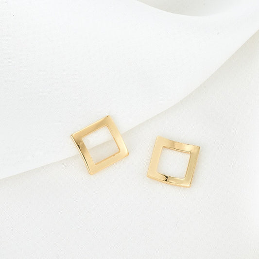 10 gebogene quadratische Kreis-Charm-Anhänger aus 14 Karat GF