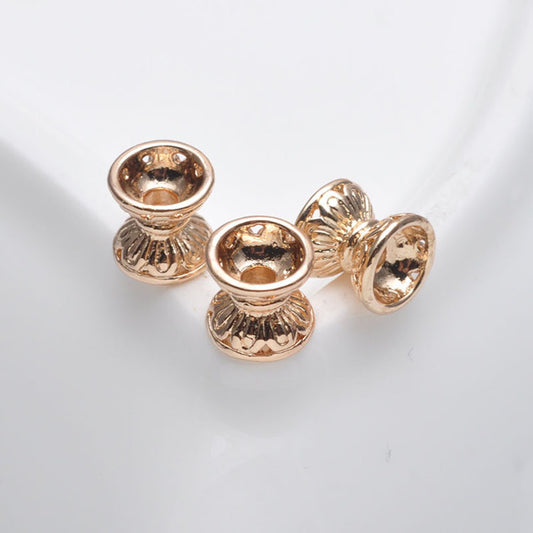 50 breloques en forme de sablier, entretoise de perles 14K GF