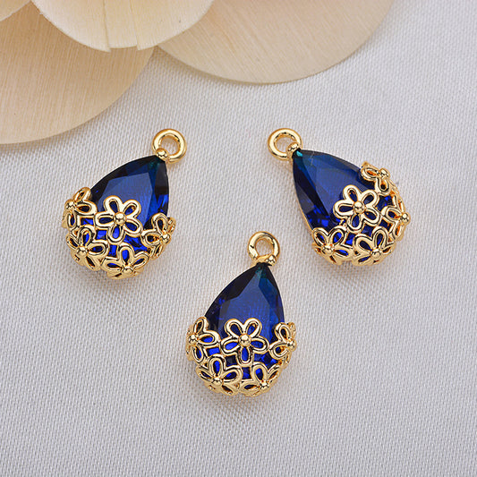 20 pendentif à breloque goutte d'eau strass embelli 14K GF