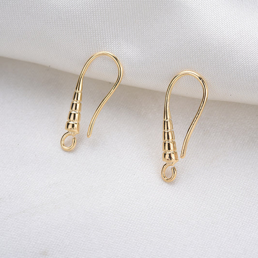 50 boucles d'oreilles à crochet conique sculpté, 14K GF