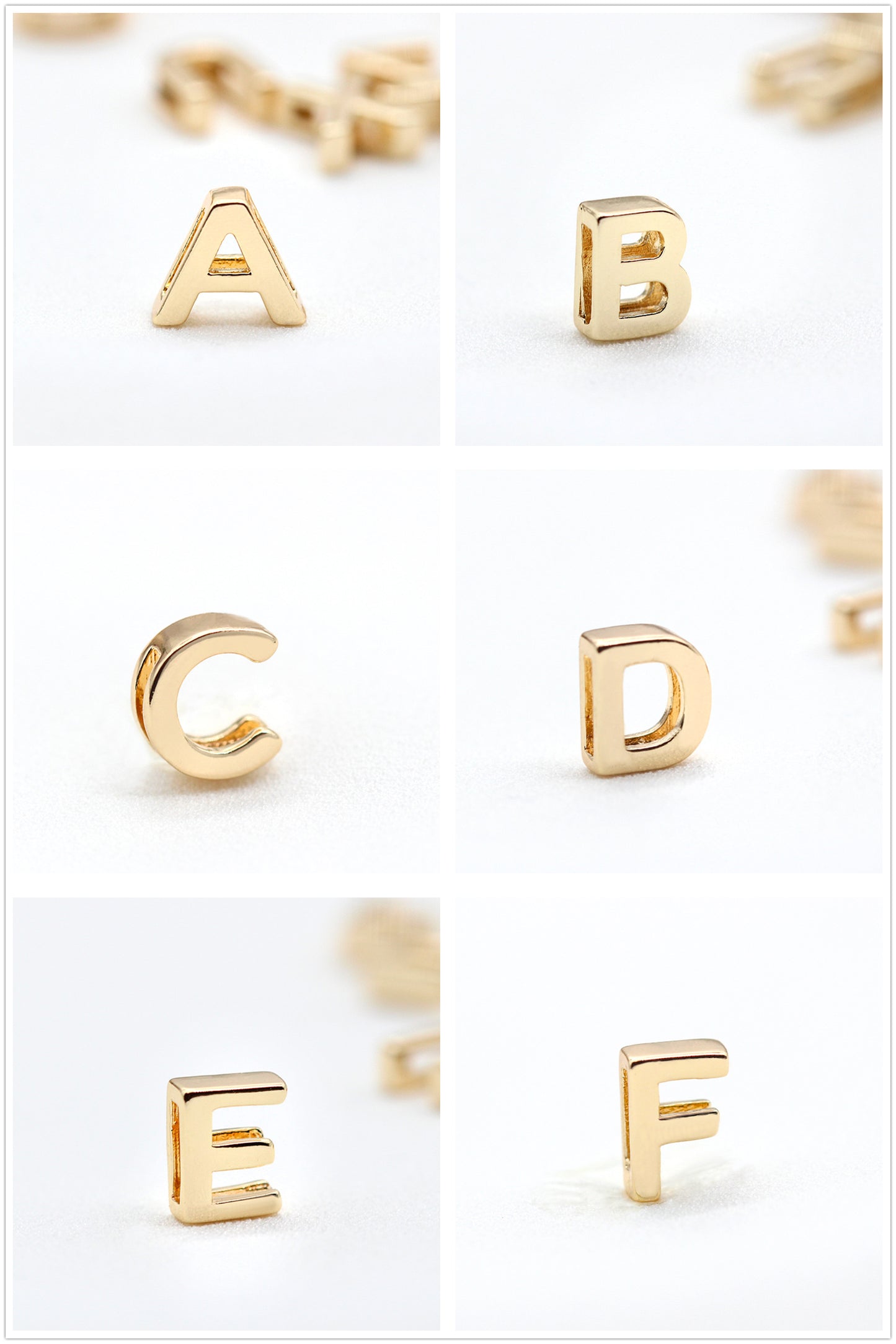 10 trous larges Alphabet plat perle ceinture charme 14K GF perles entretoise