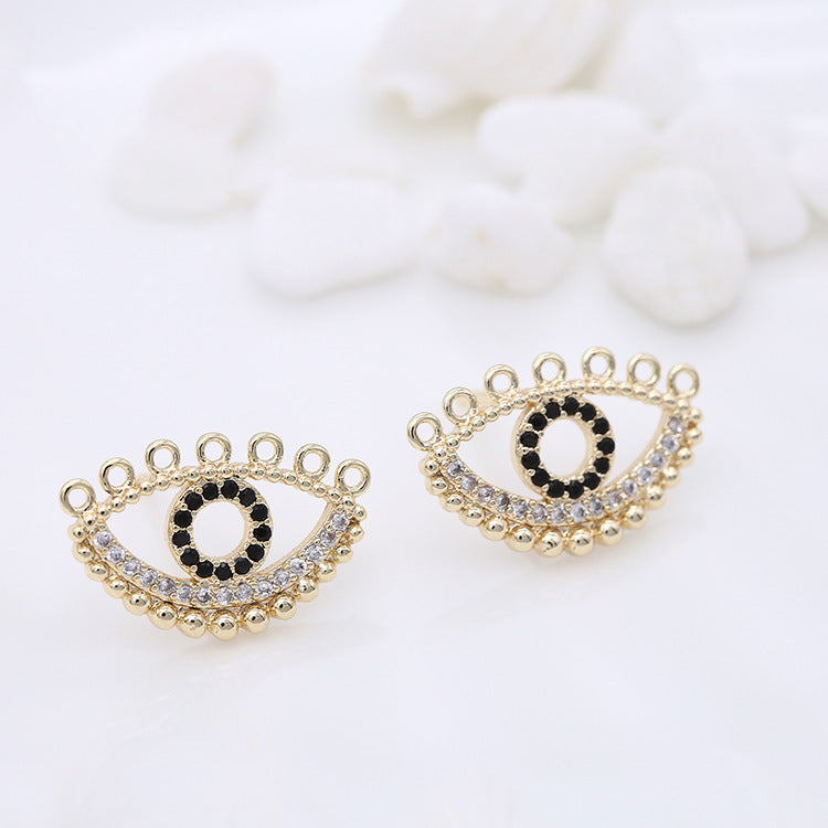 Boucles d'oreilles à 4 œillets ornées de strass 14K GF