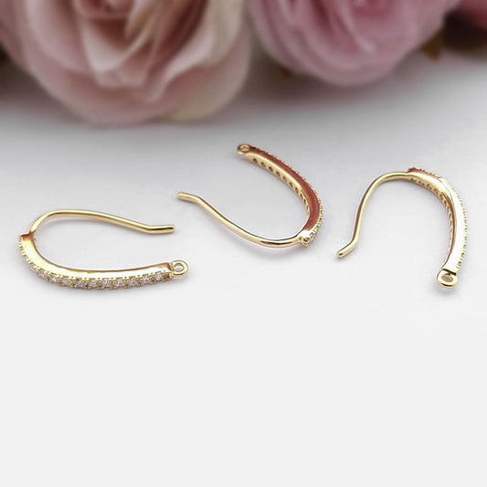 20 boucles d'oreilles à crochet ornées de strass 14K GF