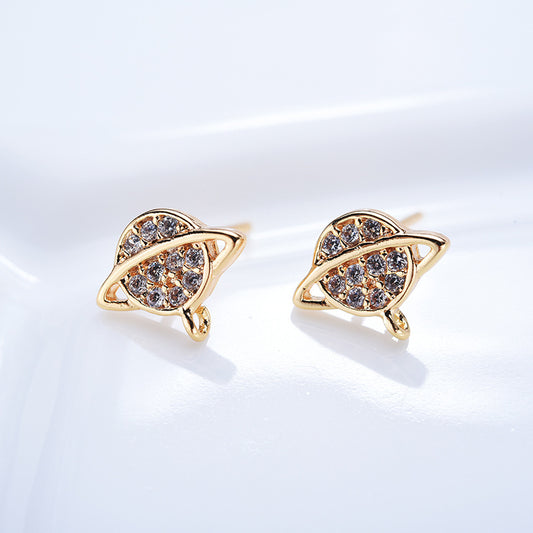 20 boucles d'oreilles Saturn avec boucle 14K GF ornées de strass