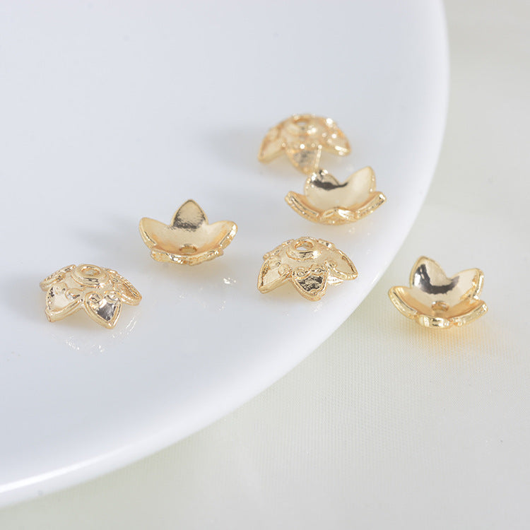 50 bonnets de perles florales, tasse 14K GF, breloques, entretoise de perles
