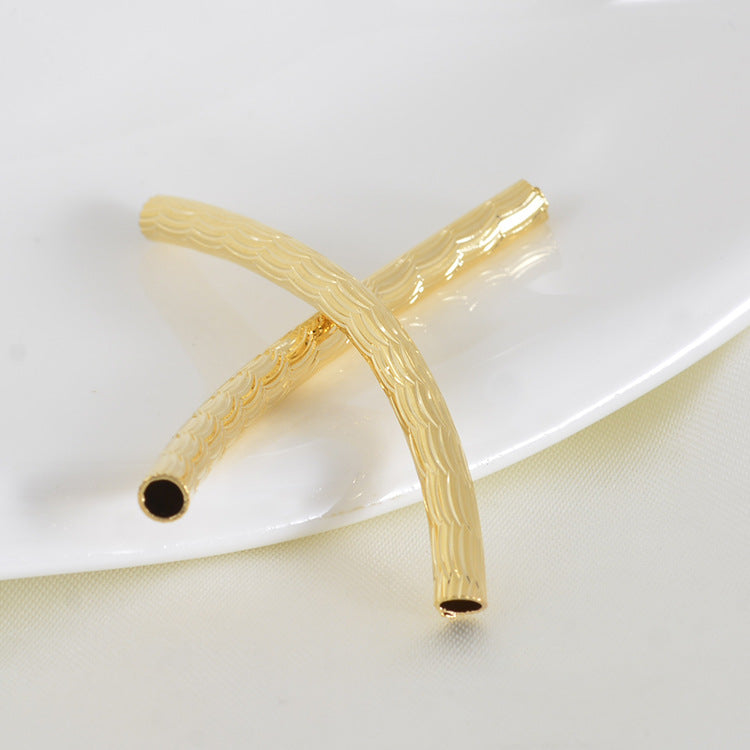 20 perles de charme de tuyau sculpté courbé 14K GF entretoise de perles