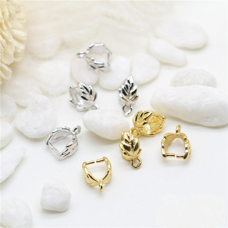 Connecteur de fermoirs supérieurs pendentif 14K GF, 20 feuilles de pic à glace