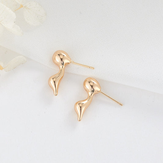 4 Melting Stud Earrings 14K GF Earing
